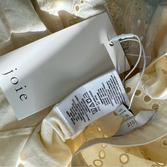 NWT Joie The Krystina Dress Lace Eyelet Mini Sundress Dress Floral Cream M - Picture 11 of 12